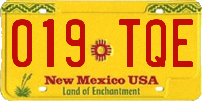 NM license plate 019TQE