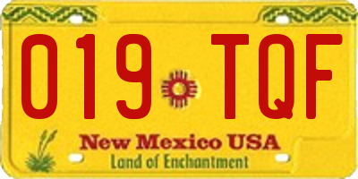 NM license plate 019TQF