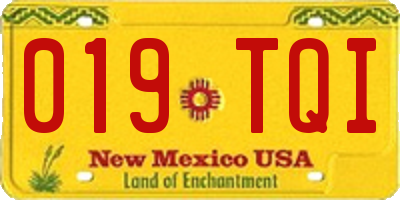 NM license plate 019TQI