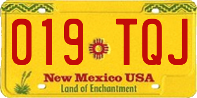 NM license plate 019TQJ