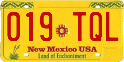 NM license plate 019TQL