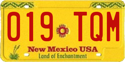 NM license plate 019TQM