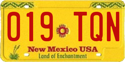 NM license plate 019TQN