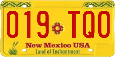 NM license plate 019TQO