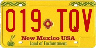 NM license plate 019TQV