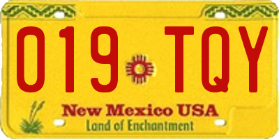 NM license plate 019TQY