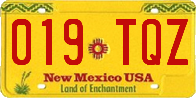 NM license plate 019TQZ
