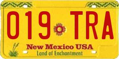 NM license plate 019TRA