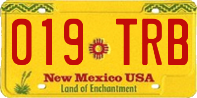 NM license plate 019TRB