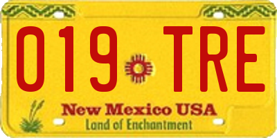 NM license plate 019TRE
