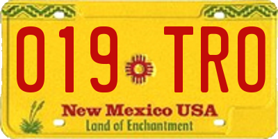 NM license plate 019TRO