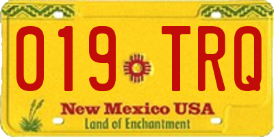 NM license plate 019TRQ