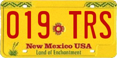 NM license plate 019TRS