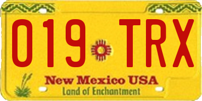 NM license plate 019TRX
