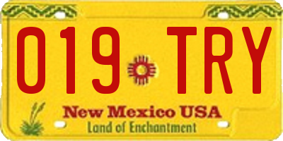 NM license plate 019TRY