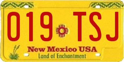 NM license plate 019TSJ
