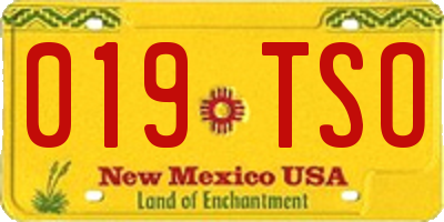 NM license plate 019TSO