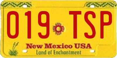NM license plate 019TSP