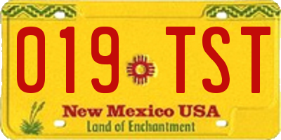 NM license plate 019TST