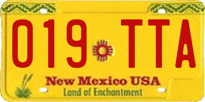 NM license plate 019TTA