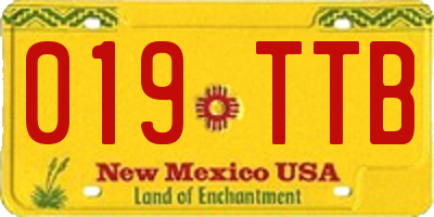 NM license plate 019TTB