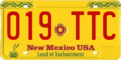 NM license plate 019TTC