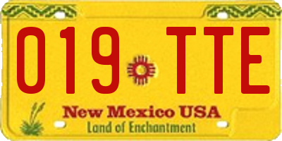 NM license plate 019TTE