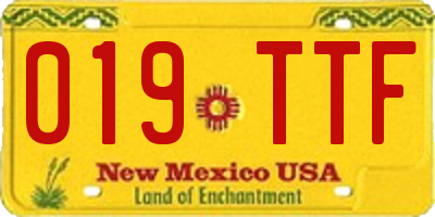 NM license plate 019TTF