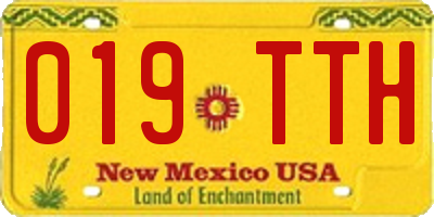 NM license plate 019TTH