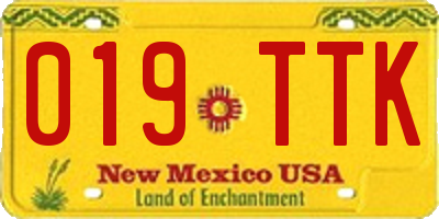 NM license plate 019TTK