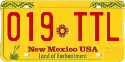 NM license plate 019TTL