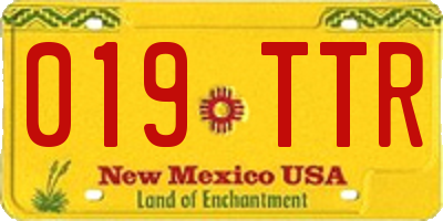 NM license plate 019TTR