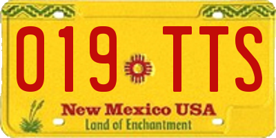 NM license plate 019TTS