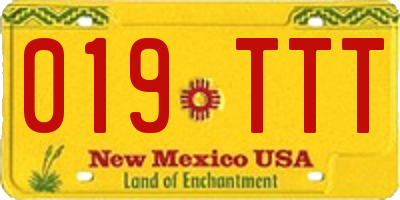 NM license plate 019TTT