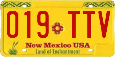 NM license plate 019TTV