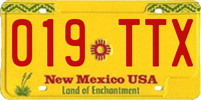 NM license plate 019TTX