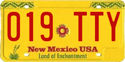 NM license plate 019TTY
