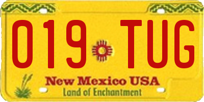 NM license plate 019TUG