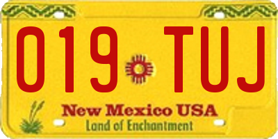 NM license plate 019TUJ