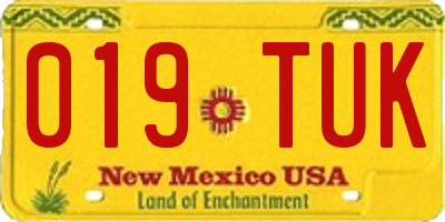 NM license plate 019TUK