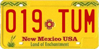 NM license plate 019TUM