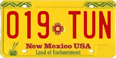 NM license plate 019TUN