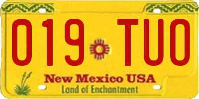 NM license plate 019TUO