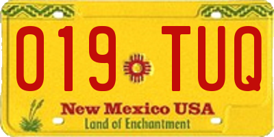 NM license plate 019TUQ