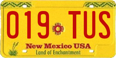 NM license plate 019TUS