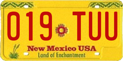 NM license plate 019TUU