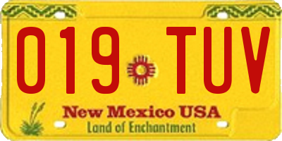 NM license plate 019TUV