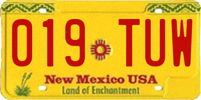 NM license plate 019TUW