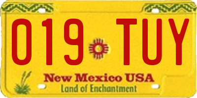 NM license plate 019TUY