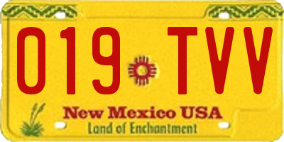 NM license plate 019TVV
